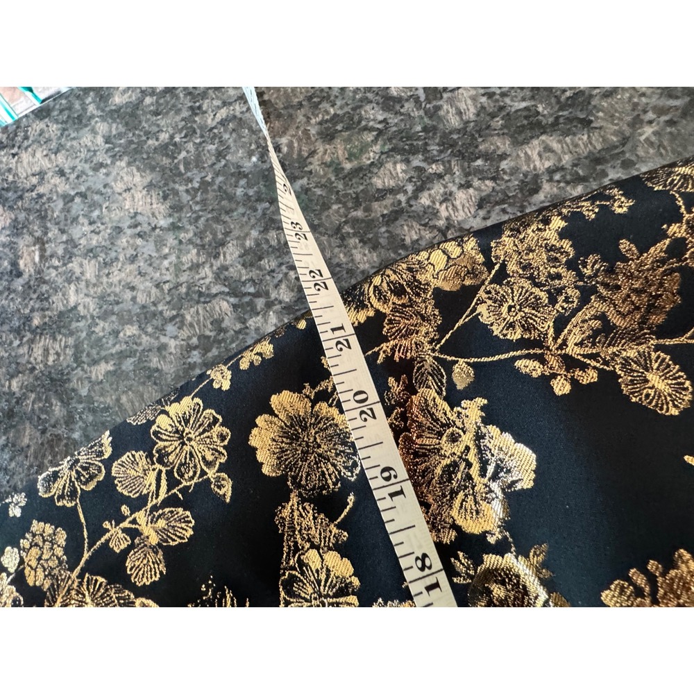 $3400 Adam Lippes Ginza Dress Lacquer Jacquard Black Gold Floral Metallic Sz 12 - Picture 10 of 11